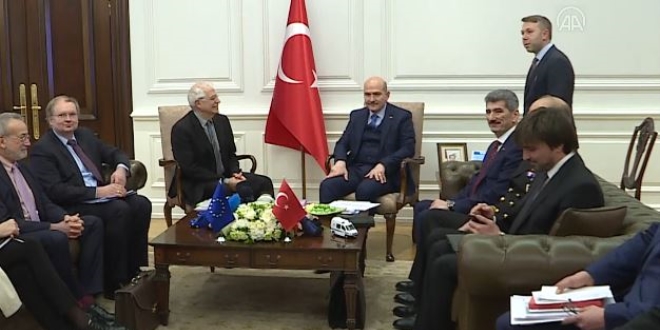 Bakan Soylu, AB Dış İlişkiler heyetini kabul etti