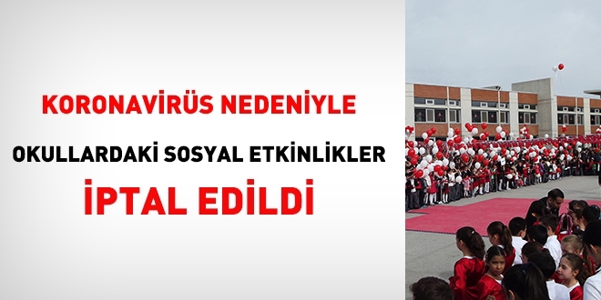 Koronavirüs nedeniyle okullardaki sosyal etkinlikler iptal edildi