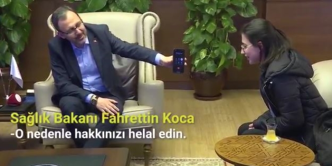 Kasapoğlu ağırladı, Bakan Koca helallik istedi