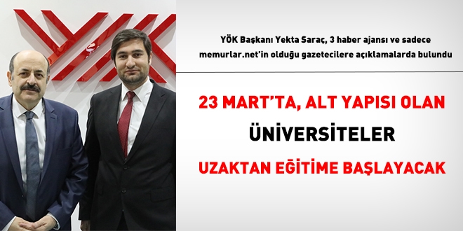 YÖK: 23 Mart'tan itibaren uzaktan eğitim başlayacak