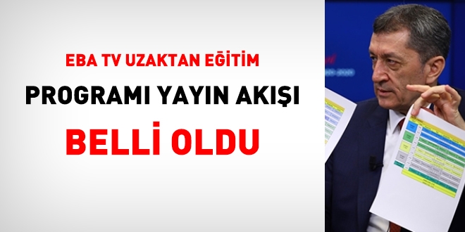 EBA TV uzaktan eitim program yayn ak belli oldu