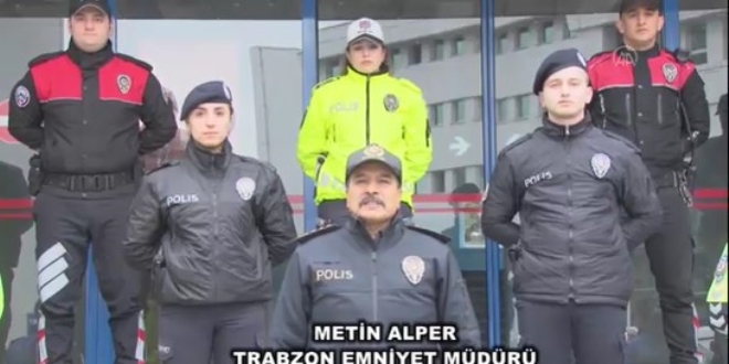 Trabzon Emniyet Müdürlüğü'nden görüntülü koronavirüs uyarısı