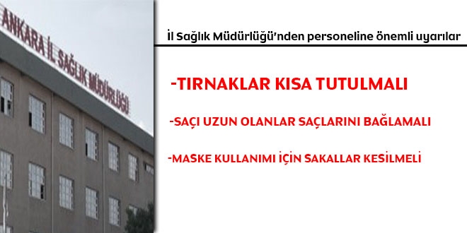 İl Sağlık Müdürlüğü'nden personeline önemli uyarılar