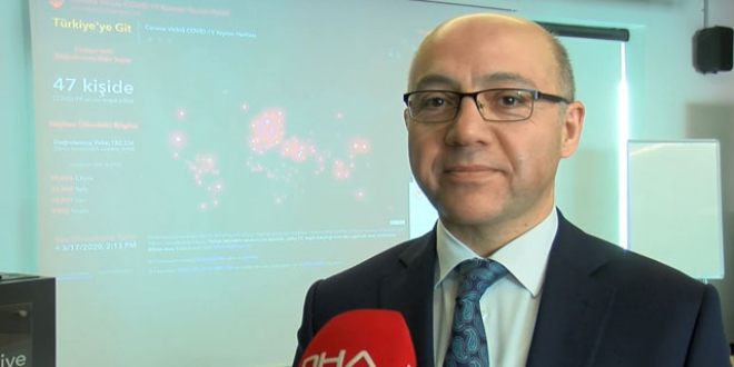 Koronavirüsün dünyaya yayılım haritası, Türkçe'ye çevrildi