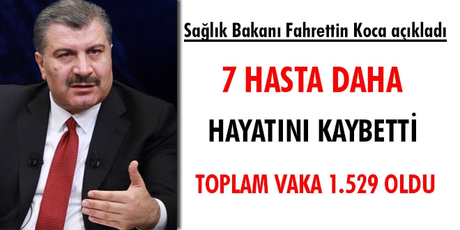 Fahrettin Koca: 7 insanımız daha hayatını kaybetti