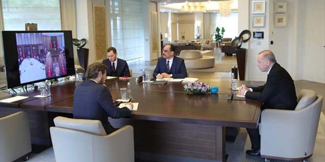 Erdoan'dan telekonferansla Yarg Reformu toplants