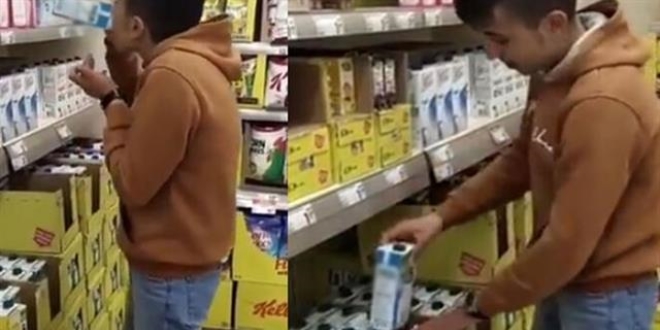 Marketteki sütleri içip, paylaşan çocuk 15 gün evden çıkamayacak