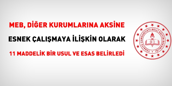 MEB, 11 maddelik esnek çalışma genelgesi yayımladı