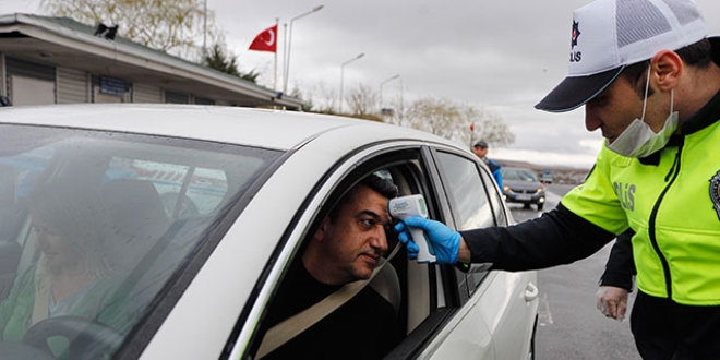 Ankara girişinde, ateş ölçerli 'koronavirüs' tedbiri