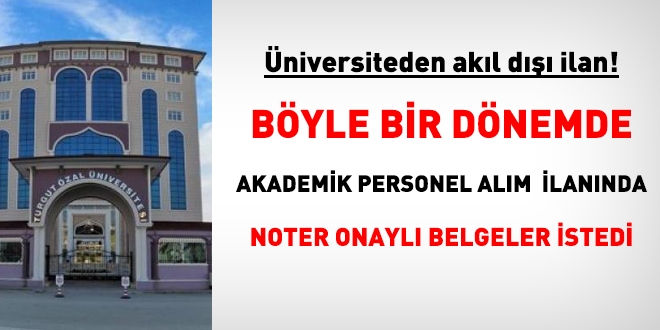 Üniversiteden, 'akıl dışı' akademik personel alım ilanı!