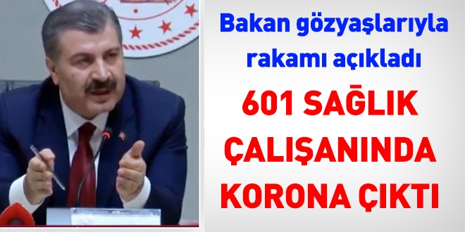Sağlık Bakanı ağlayarak açıkladı: 601 sağlık personeli var
