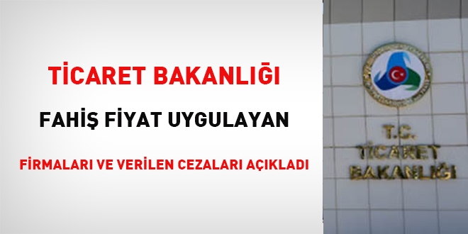 Ticaret Bakanlığı, fahiş fiyat uygulayan firmaları ve verilen cezaları açıkladı
