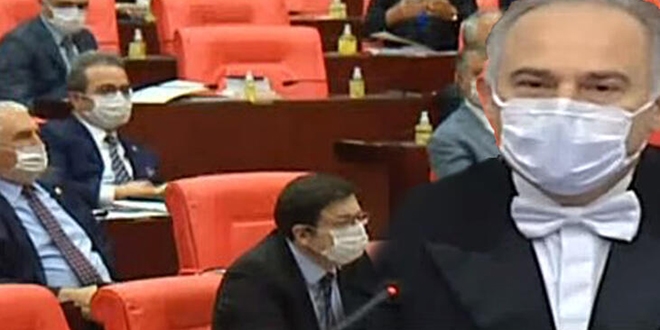 Meclis'te maskeli infaz dzenlemesi oturumu