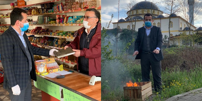 Mahallenin bakkal borcunu ödedi, veresiye defterini yaktı