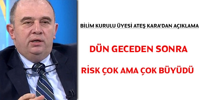 Bilim Kurulu Üyesi Ateş Kara: Risk çok ama çok büyüdü