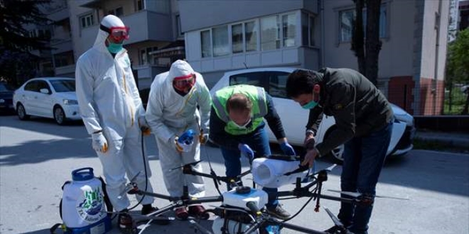 Edirne dronla havadan da dezenfekte ediliyor