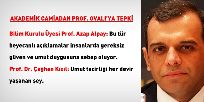 Bilim Kurulu yesi'nden Ercment Oval'ya tepki