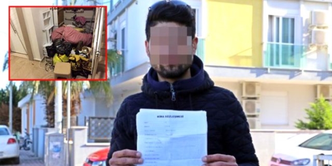 2 aylık ev kirasını ödeyemedi, kapının önüne konuldu