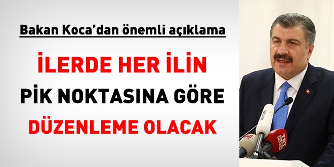 Bakan Koca: Her ilin pik notasına göre düzenleme olacak