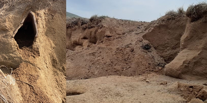 Bozcaada'da bin 500 yllk kiremit mezar bulundu