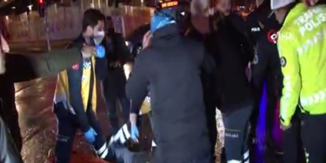 Trafik kazas� ge�iren polis memuru a��r yaraland�