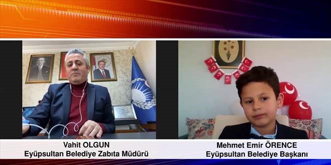 Çocuklar online bağlantıyla makam koltuğuna oturdu