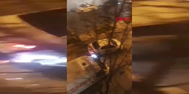 Tart��t��� kuryeye �arp�p, yerde s�r�kledi