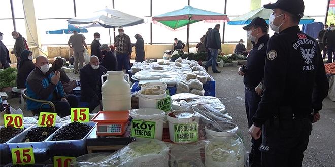 Pazarda maske polemiği: Bak ben de jandarmayım