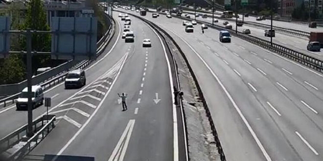 TEM'de çocukların tehlikeli oyunu