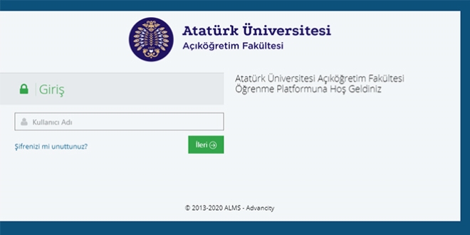 Atatrk niversitesi, online AF snav sonras kt