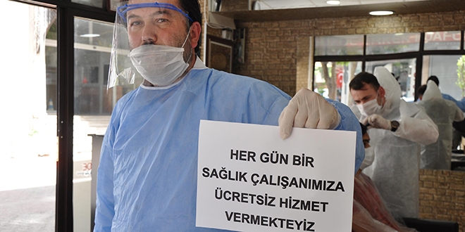 Her gün bir sağlık çalışanını ücretsiz traş edecekler