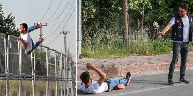 Bariyerleri aşıp karantinadan kaçarken yakalandılar