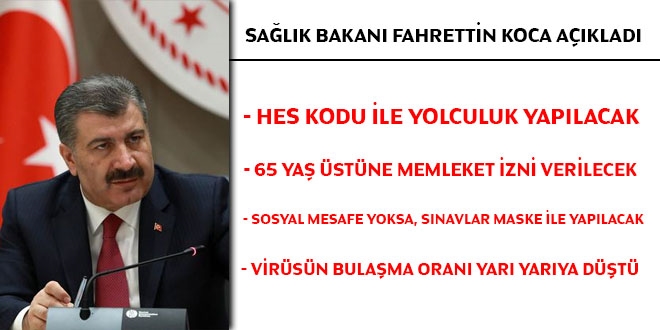 Bakan Koca: Virüsün bulaşma oranı yarı yarıya düştü