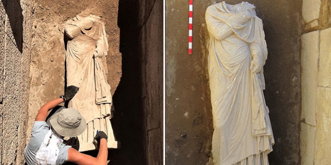 Patara'da bulunan 1900 yıllık kadın heykeli heyecan yarattı