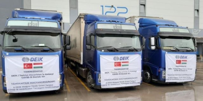 Türk firmalardan Macaristan'a tıbbı malzeme yardımı