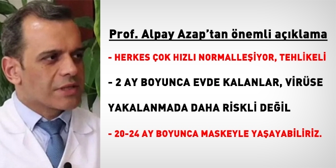 Prof. Azap: Eski normale gre yayoruz, tehlikeli!