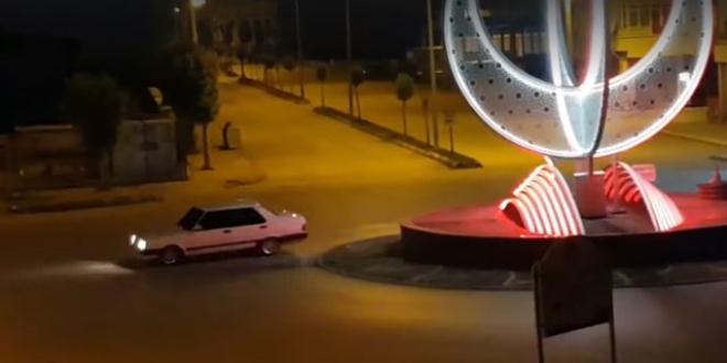 Otomobiliyle drift atan sürücüye 7 bin 369 lira para ceza