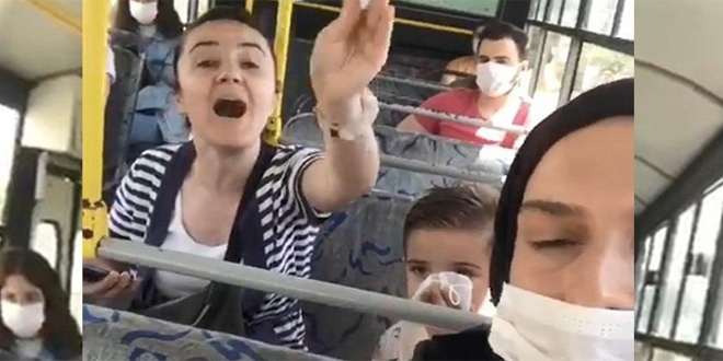 Otobüste maske takmayan kadına para cezası