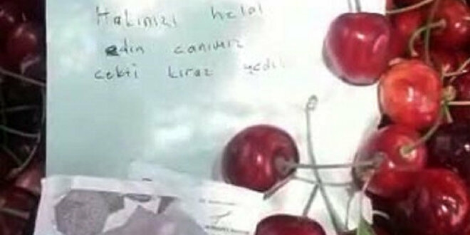 Kirazları yediler, para bırakıp helallik istediler