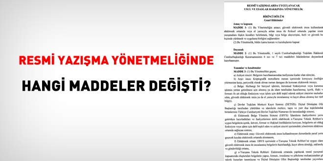 Resmi yazışma yönetmeliğinin karşılaştırma cetveli