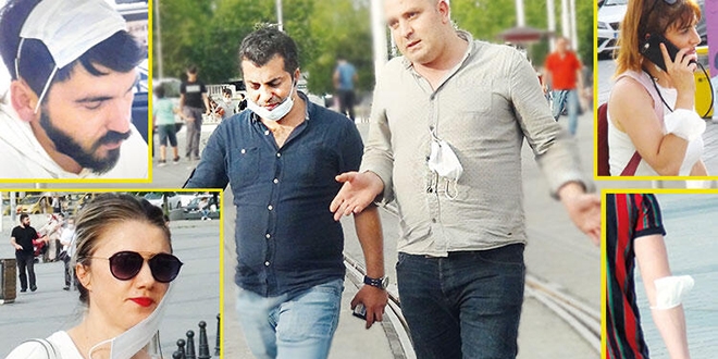 Maske takmayı öğrenemedik: Çenede, düğmede, kolda...