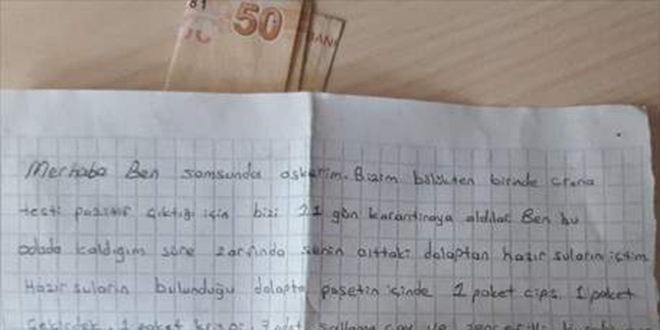 Karantinada kalan askerler, yedikleri gıdaların ücretini bıraktı