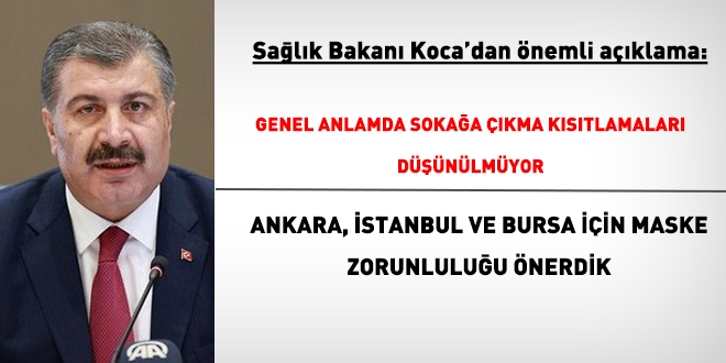 Bilim Kurulu 3 büyükşehir için maske zorunluluğu önerdi