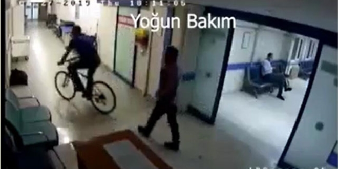 Hastane koridorunda bisiklet süren doktora soruşturma