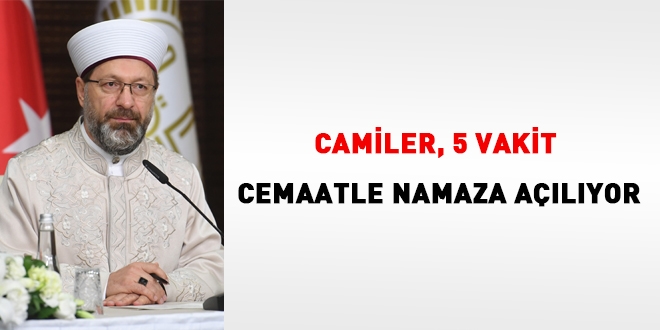 Camiler, 5 vakit cemaatle namaza açılıyor