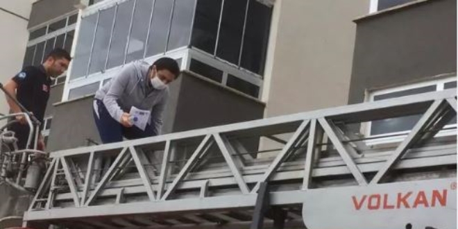İnanılmaz olay! İtfaiye merdiveni ile YKS sınavına yetişti