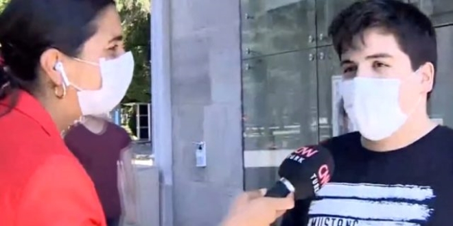 Sınavdan çıkan gencin, spikere verdiği yanıt olay oldu