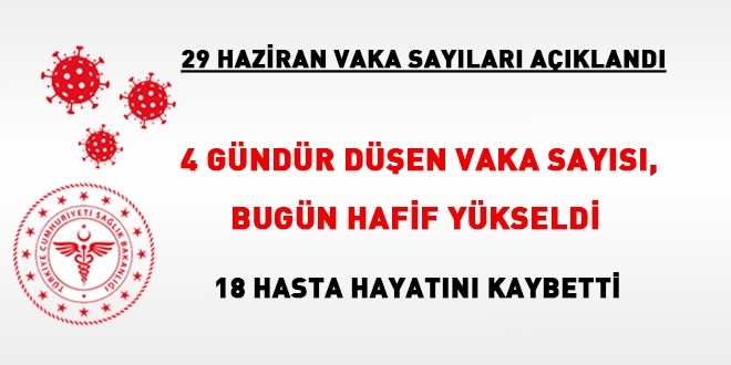 4 gündür düşen vaka sayısı, bugün hafif yükseldi