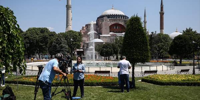 Ayasofya'ya yerli ve yabancı medya ilgisi