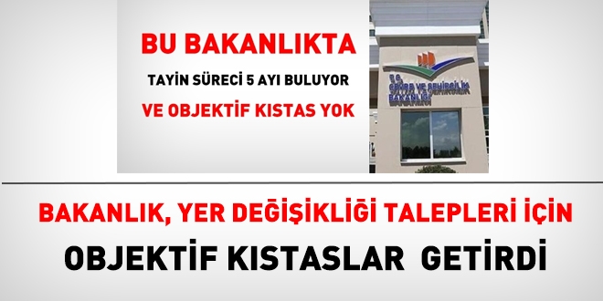 Çevre ve Şehircilik Bakanlığı nakillerde hizmet puanı uygulamasına geçti
